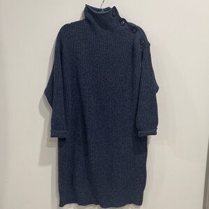 Barbour Cozy Blue Knit Sweater Dress